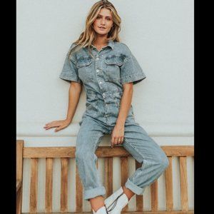 Free People Marci Jumpsuit - Powder Blue - L